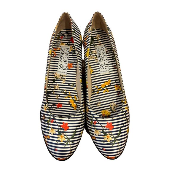 Pancaldi for Diane B. Striped Floral Heels - Picture 2 of 4